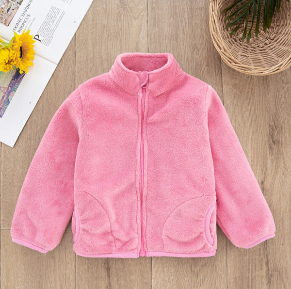 Stand collar fleece jacket/coat