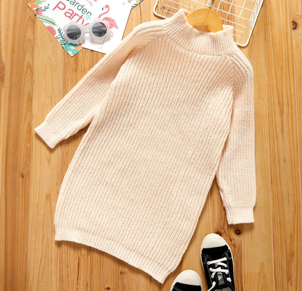 Midi Sweater Dress - Cream/Tan