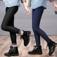 100% Cotton Denim Leggings - Black