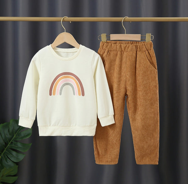 2 piece Pullover Sweatshirt and Corduroy Pants