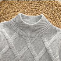 Mock Neck Textured Knit Sweater