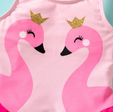 Twin Flamingo One-piece Swimsuit